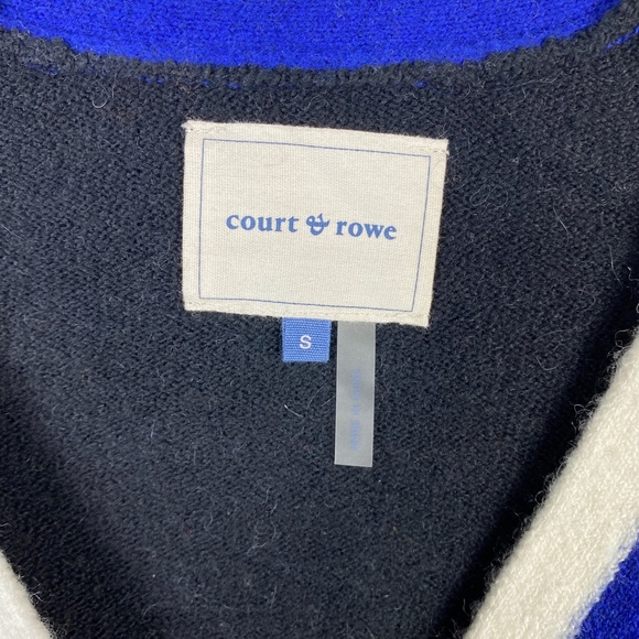 Court and Rowe Cardigan Sweater Long Sleeve V- Neck Stripe Trim in Rich … - Picture 7 of 7